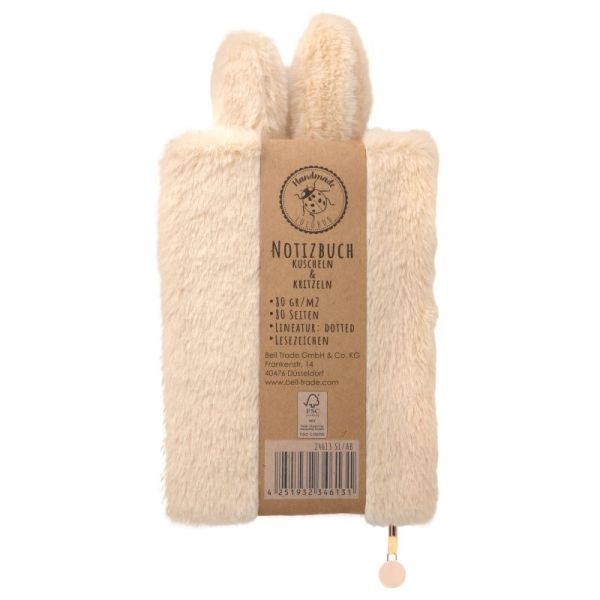Plüsch Notizbuch Hase Hoppy beige