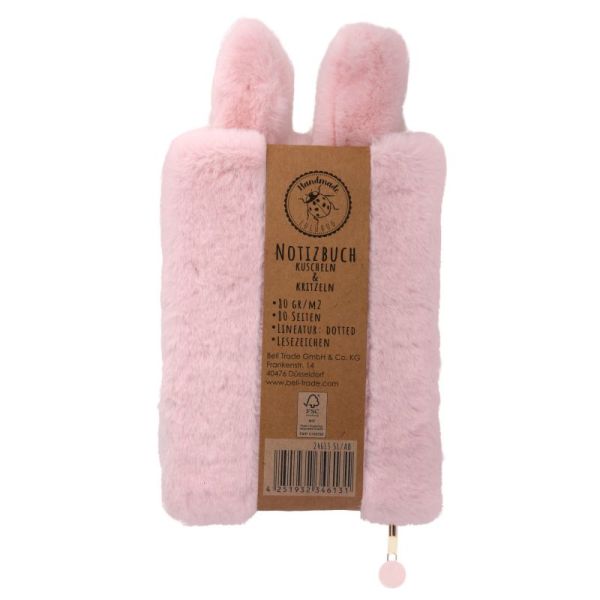 Plüsch Notizbuch Hase Hoppy rosa