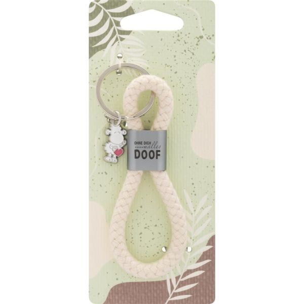 Sheepworld Schlüsselanhänger Baumwollkordel Ohne Dich ist alles doof