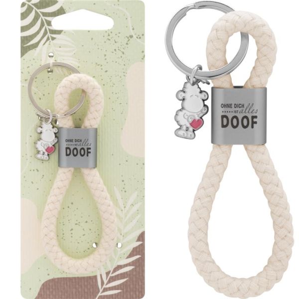 Sheepworld Schlüsselanhänger Baumwollkordel Ohne Dich ist alles doof