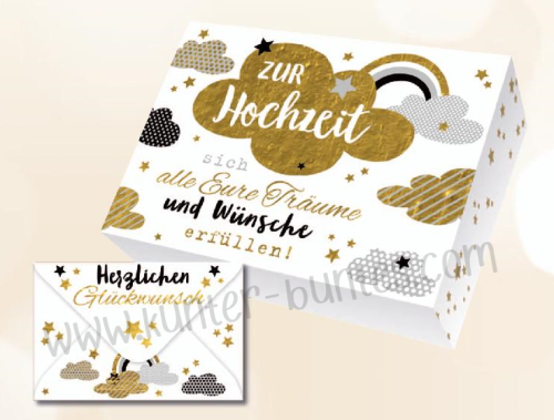 Geldbrief-Box Zur Hochzeit mögen sich alle Eure Träume und Wünsche erfüllen!