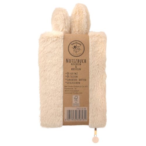 Plüsch Notizbuch Hase Hoppy beige