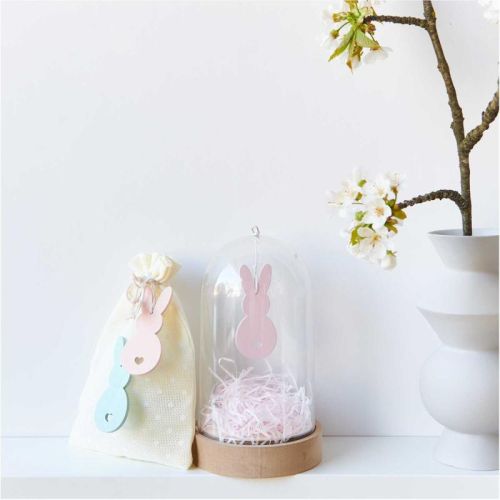 Holzhänger Hase rosa - 2 Stück