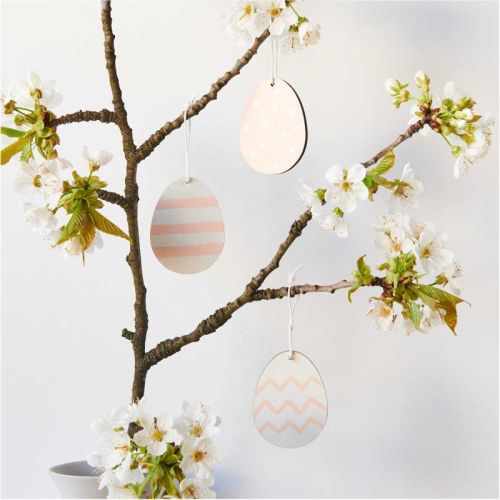 Holzhänger Osterei rosa - 3 Stück