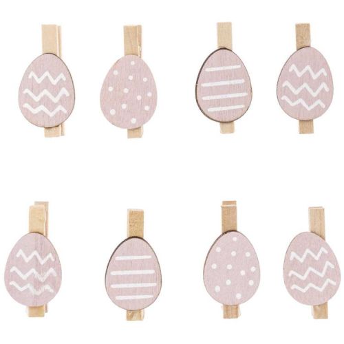 Dekoklammer Osterei rosa - 8 Stück