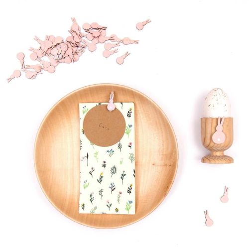 Holzsticker Hase rosa - 12 Stück