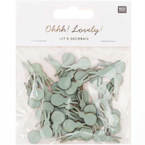 Holzstreuer Hase mint - 48 Stück